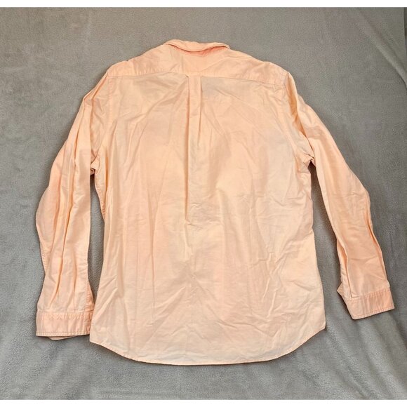 American Eagle Outfitters Men Slim Fit Button Up Shirt Size XL Peach Long Sleeve - Picture 8 of 9